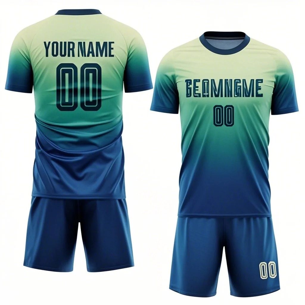 Custom Cream Black Sublimation Fade Fashion Soccer Uniform Jersey