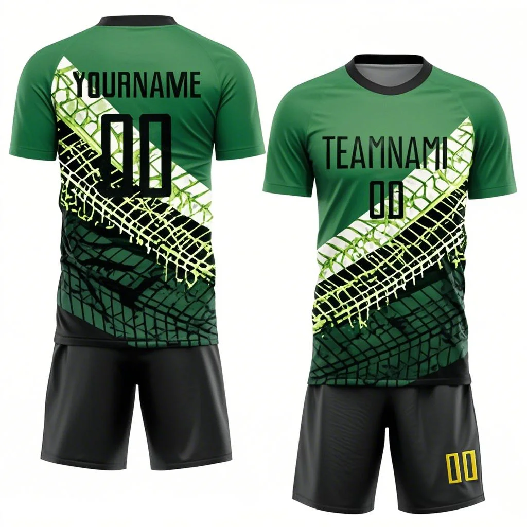 Custom Gold Black Sublimation Soccer Uniform Jersey
