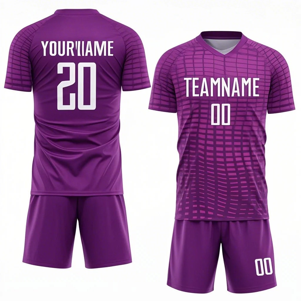 Custom Purple -White Sublimation Fade Fashion Soccer Uniform Jersey