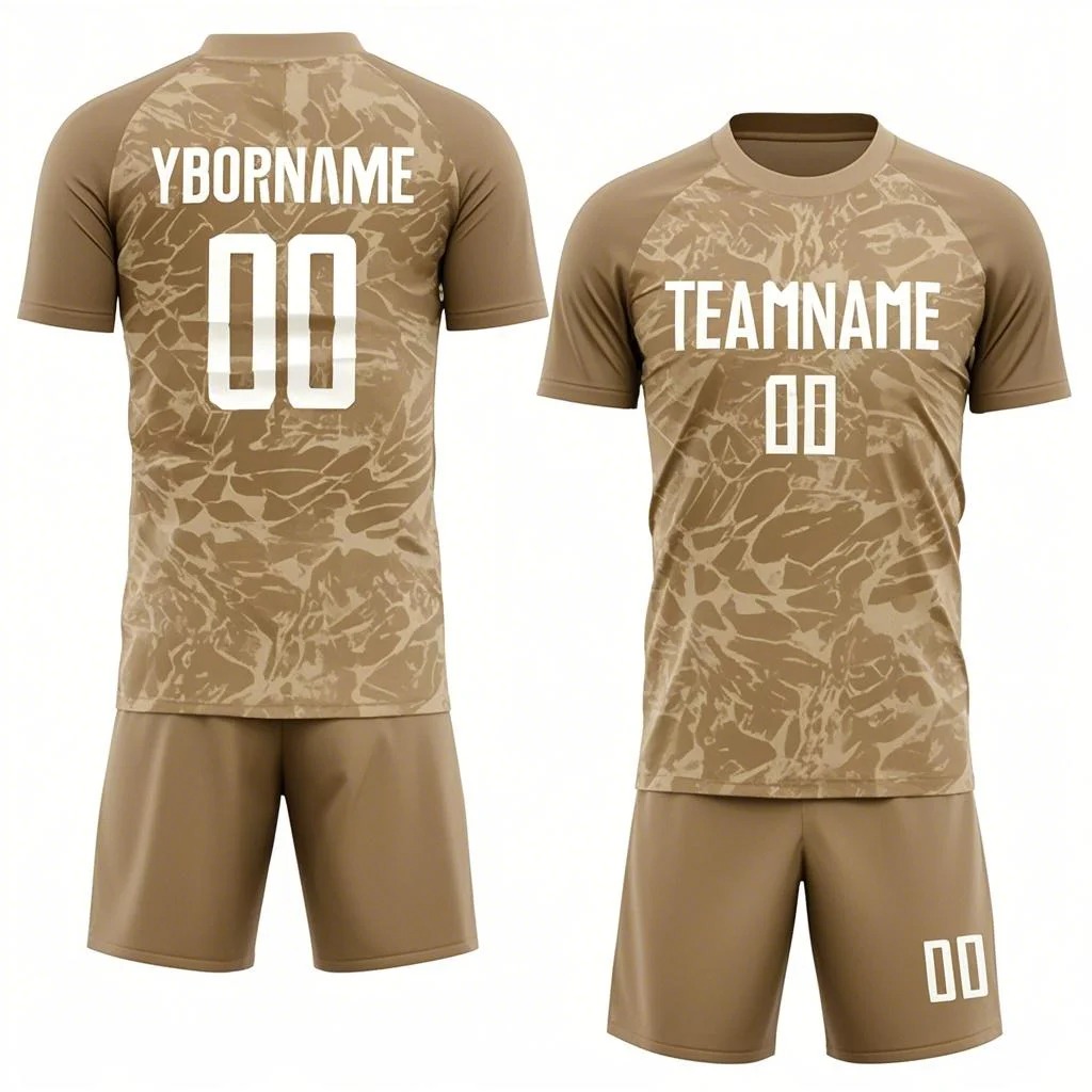 Custom Brown-white Sublimation Soccer Uniform Jersey